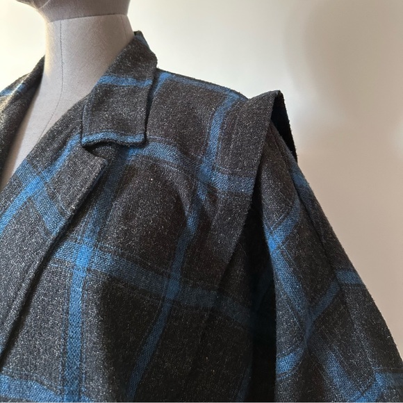 Vintage Diesel Plaid Jacket 80s – Blue & Gray, Double Breasted, Unisex - Picture 3 of 17